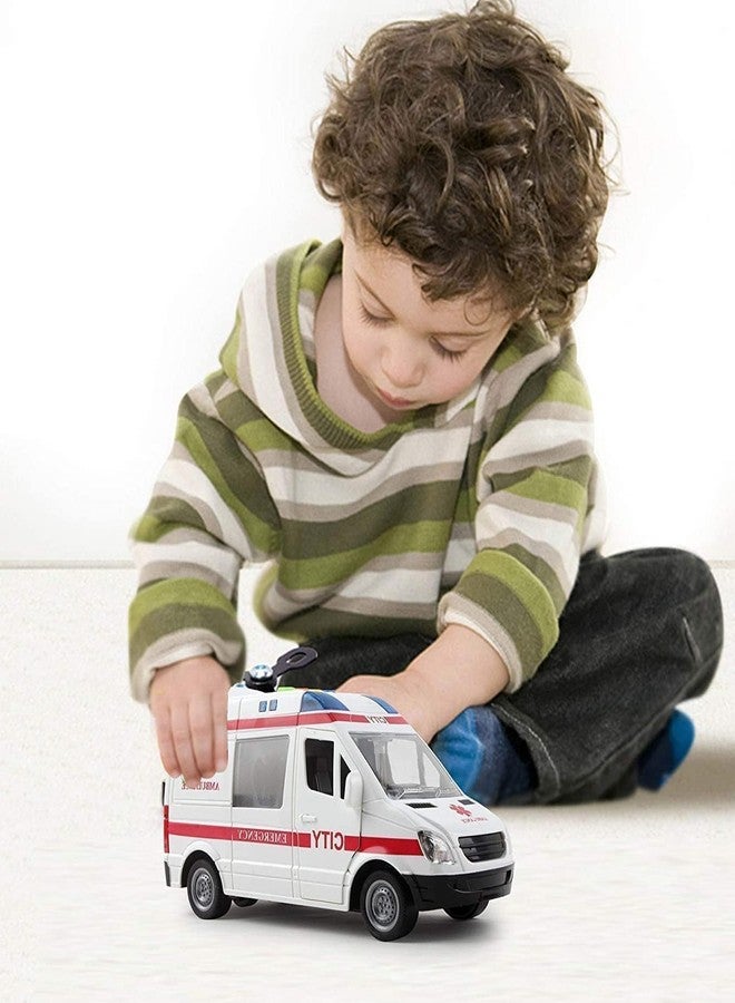 Arthasya Ambulance Toy Car with Light & Siren Sound Effects - Friction Powered Wheels & LED Lights - Heavy Duty Plastic Rescue Vehicle Toy for Kids & Childrens - Image 5